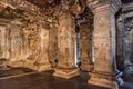 ELLORA, INDIA - FEBRUARY 7, 2017: Interior of Kailasa Temple in Ellora, Maharasthra state, Ind