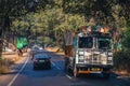 Ellora, Maharashtra, INDIA - JANUARY 15, 2018: Typical road in india