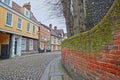 Elm Hill cobbled street with medieval houses from the Tudor period Royalty Free Stock Photo