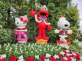 Elmo the Muppet, Snoopy Dog and Hello Kitty in Universal Studios, Japan