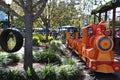 Elmo`s Choo Choo Train at Sesame Street Land at SeaWorld Orlando in Florida