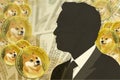 Elon Musk and Dogecoin. Profile portrait of Elon Musk Royalty Free Stock Photo