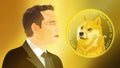 Elon Musk and Dogecoin. Profile portrait of Elon Musk Royalty Free Stock Photo