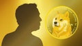 Elon Musk and Dogecoin. Profile portrait of Elon Musk Royalty Free Stock Photo