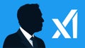 2023 Elon Musk Portrait and X.Ai logo is a new artificial intelligence AI company founded by Elon Musk