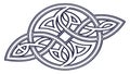 Elongated Celtic knot emblem with intricate pattern, vector design Generative AI Royalty Free Stock Photo