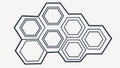 Elongated Hexagonal Honeycomb Vector for Modern Design, vector design Generative AI Royalty Free Stock Photo