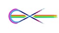Elongated Infinity Symbol with Rainbow Trail, vector design Generative AI Royalty Free Stock Photo