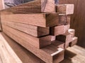 Elongated rectangular wood pile for interior industrial processing