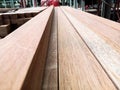Elongated rectangular wood pile for interior industrial processing