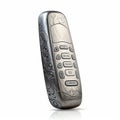 Elongated Silver Phone With Nature-inspired Art Nouveau Design