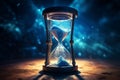 Eloquent Depiction of Time Passing By via an Hourglass with Time Fast Approaching the Final Grain Royalty Free Stock Photo
