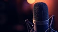 Eloquent Echo: Closeup of Tabletop Microphone in Captivating Isolation