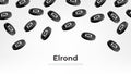 Elrond EGLD coin falling from the sky. EGLD cryptocurrency concept banner background