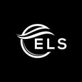 ELS letter logo design on black background. ELS creative circle letter logo concept. ELS letter design