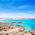 Els Pujols beach in Formentera Royalty Free Stock Photo