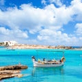 Els Pujols beach in Formentera Royalty Free Stock Photo