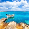 Els Pujols beach in Formentera Royalty Free Stock Photo