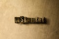 ELSEWHERE - close-up of grungy vintage typeset word on metal backdrop