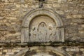 Elstow, Bedford, Bedfordshire, UK, July 2021, a View of Elstow Abbeys tympanum