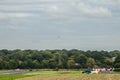 ELSTREE, LONDON, ENGLAND- 17 October 2021: Small plane coming in to land at London Elstree Aerodrome in England