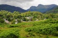 Elterwater Village and the Langdale Pikes, Cumbria, Lake District National Park Royalty Free Stock Photo