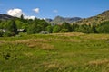 Elterwater Village and the Langdale Pikes, Cumbria, Lake District National Park, England UK Royalty Free Stock Photo