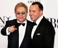 Elton John and David Furnish at the 2009 Tony Awards Royalty Free Stock Photo