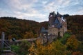 Eltz castle on a hilltop in Elz Valley