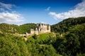 Eltz Castle, a medieval castle located in Germany, Rheinland Pfalz, Mosel region. Beautiful old castle, famous tourist Royalty Free Stock Photo