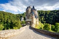 Eltz Castle, a medieval castle located in Germany, Rheinland Pfalz, Mosel region. Beautiful old castle, famous tourist Royalty Free Stock Photo