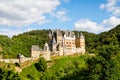 Eltz Castle, a medieval castle located in Germany, Rheinland Pfalz, Mosel region. Beautiful old castle, famous tourist Royalty Free Stock Photo