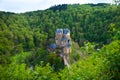 Eltz castle view from above among forest hills Royalty Free Stock Photo