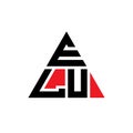 ELU triangle letter logo design with triangle shape. ELU triangle logo design monogram. ELU triangle vector logo template with red Royalty Free Stock Photo