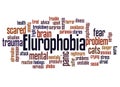 Elurophobia fear of cats word cloud concept