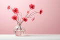 Elusive Abstract pink flowers. Generate Ai