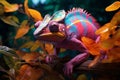 Elusive chameleons showcasing vibrant color change