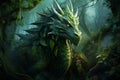 Elusive Green forest dragon. Generate Ai Royalty Free Stock Photo