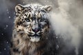 Elusive Snow leopard. Generate Ai