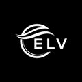 ELV letter logo design on black background. ELV creative circle letter logo concept. ELV letter design Royalty Free Stock Photo