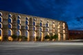 Elvas Amoreira Aqueduct city at night in Alentejo, Portugal Royalty Free Stock Photo