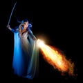 Elven girl with sword Royalty Free Stock Photo