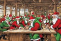 Santa\'s elves at work Royalty Free Stock Photo