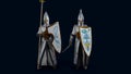 Elven warrior 3d render, fantasy swordsman and spearman 3d model