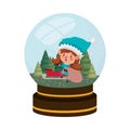 Elves woman with sleigh crystal ball avatar chatacter