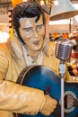 Elvis Presley Plastic statue with blue guitar an silver micropho