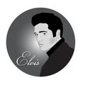 Elvis Presley portrait black and white