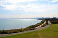 Elwood Beach and Melbourne city skyline Royalty Free Stock Photo