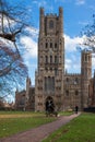 ELY, CAMBRIDGESHIRE/UK - NOVEMBER 22 : Exterior view of Ely Cathedral in Ely on November 22, 2012. Unidentified people. Royalty Free Stock Photo