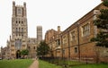 Ely cathedral and Bishop`s palace Royalty Free Stock Photo